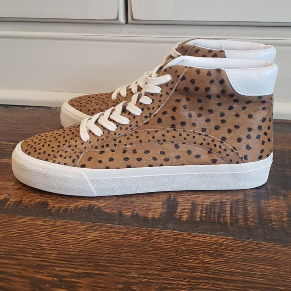 Madewell HighTop Sneakers Spot Dot Calf Hair AA182 - Picture 2 of 4